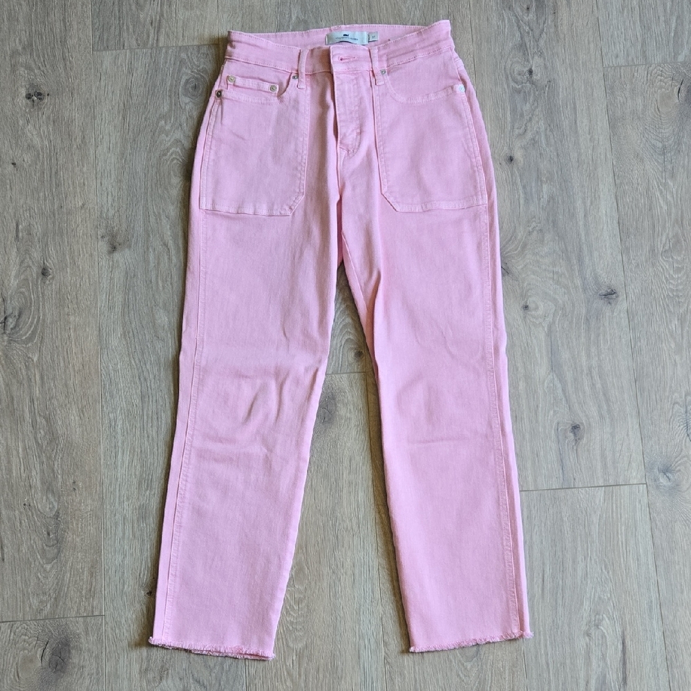 NWOT $128 Vineyard Vines Pink Straight Leg Women's Jeans Size 27